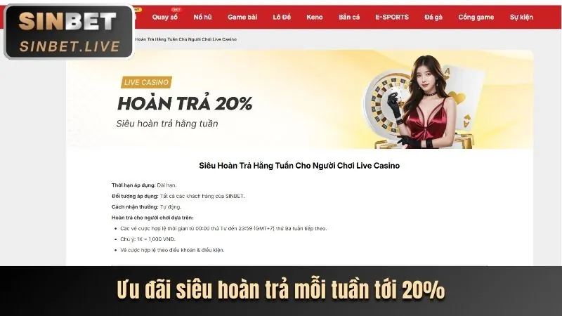 Khuyến mãi nạp lại hàng tuần cho cá cược thể thao.